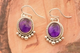 Artie Yellowhorse Genuine Amethyst Sterling Silver Earrings